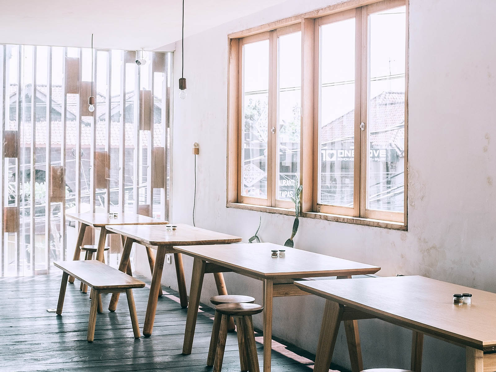 Antique Cafe Wooden Tables