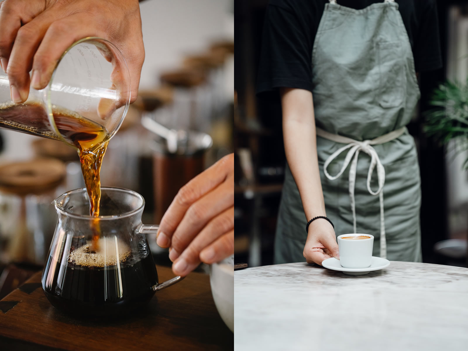 Cafe Barista Pouring Coffee