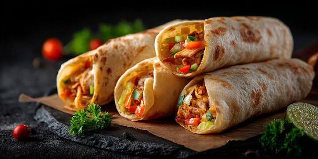 Delicious grilled paneer wrap